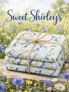 Bundle of 3 “Spring Sprinkle” Sweet Shirley Dishcloths